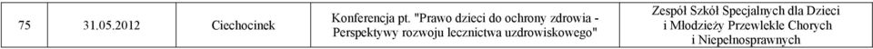 rozwoju lecznictwa uzdrowiskowego" Zespół Szkół