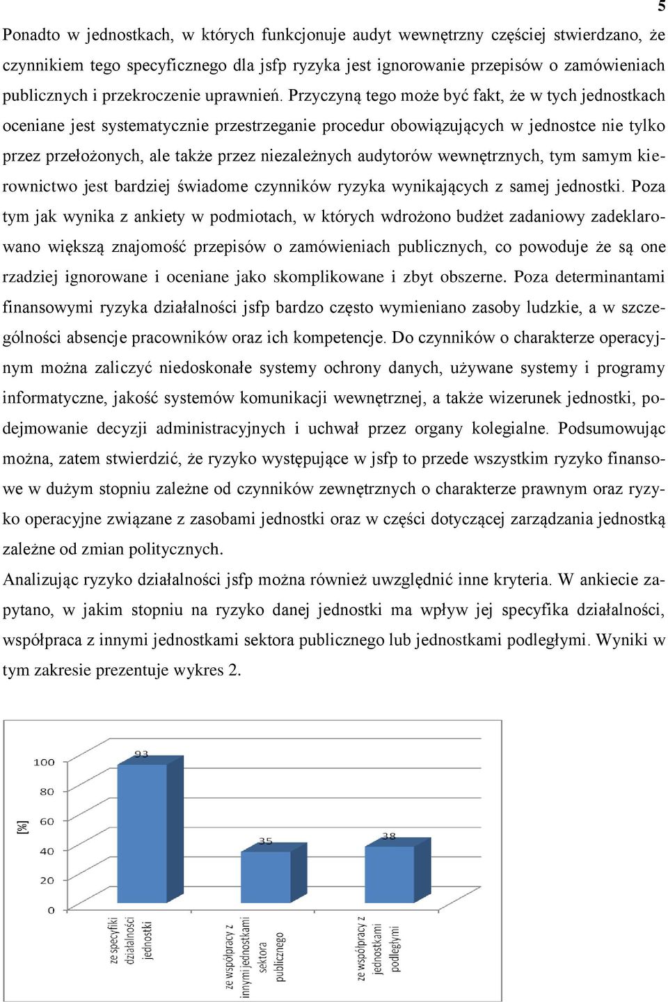 Przyczyną tego może być fakt, że w tych jednostkach oceniane jest systematycznie przestrzeganie procedur obowiązujących w jednostce nie tylko przez przełożonych, ale także przez niezależnych