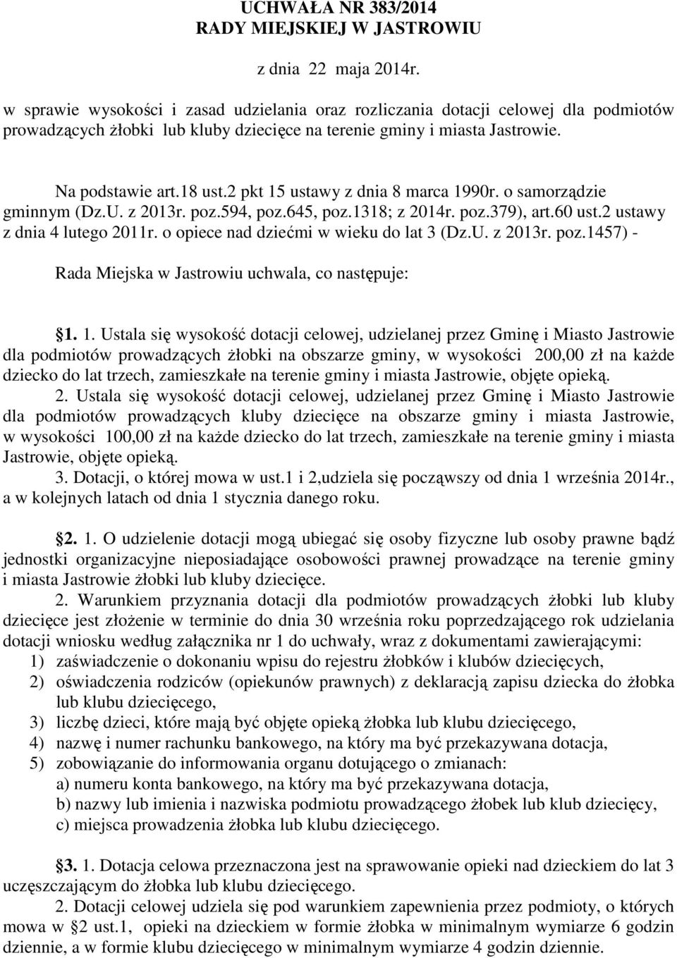 2 pkt 15 ustawy z dnia 8 marca 1990r. o samorządzie gminnym (Dz.U. z 2013r. poz.594, poz.645, poz.1318; z 2014r. poz.379), art.60 ust.2 ustawy z dnia 4 lutego 2011r.