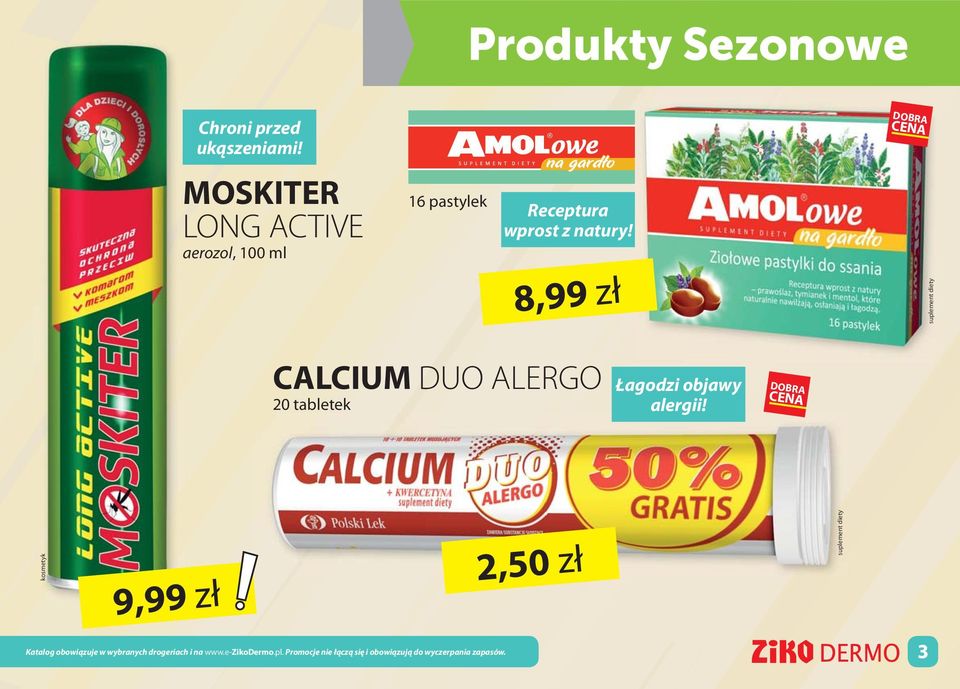 8,99 zł CALCIUM DUO ALERGO Łagodzi objawy 20 tabletek alergii!