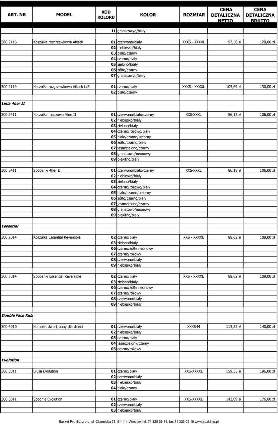 czerwono/biało/czarny XXS-XXXL 86,18 zł 106,00 zł 04 czarno/różowo/biały 05 biało/czarno/srebrny 06 żółto/czarno/biały 07 jasnozielono/czarny 08 granatowo/neonowy 09 błekitno/biały 300 5411 Spodenki