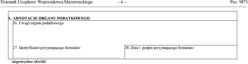 Uwagi organu podatkowego 27.