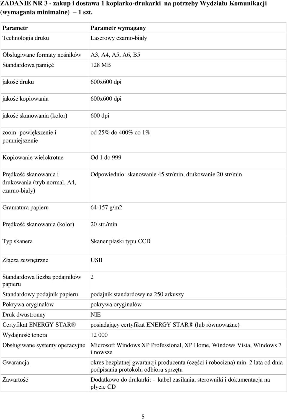 18 MB 600 dpi od 5% do 400% co 1% Kopiowanie wielokrotne Od 1 do 999 Prędkość skanowania i drukowania (tryb normal, A4, czarno-biały) Gramatura papieru Prędkość skanowania (kolor) Typ skanera