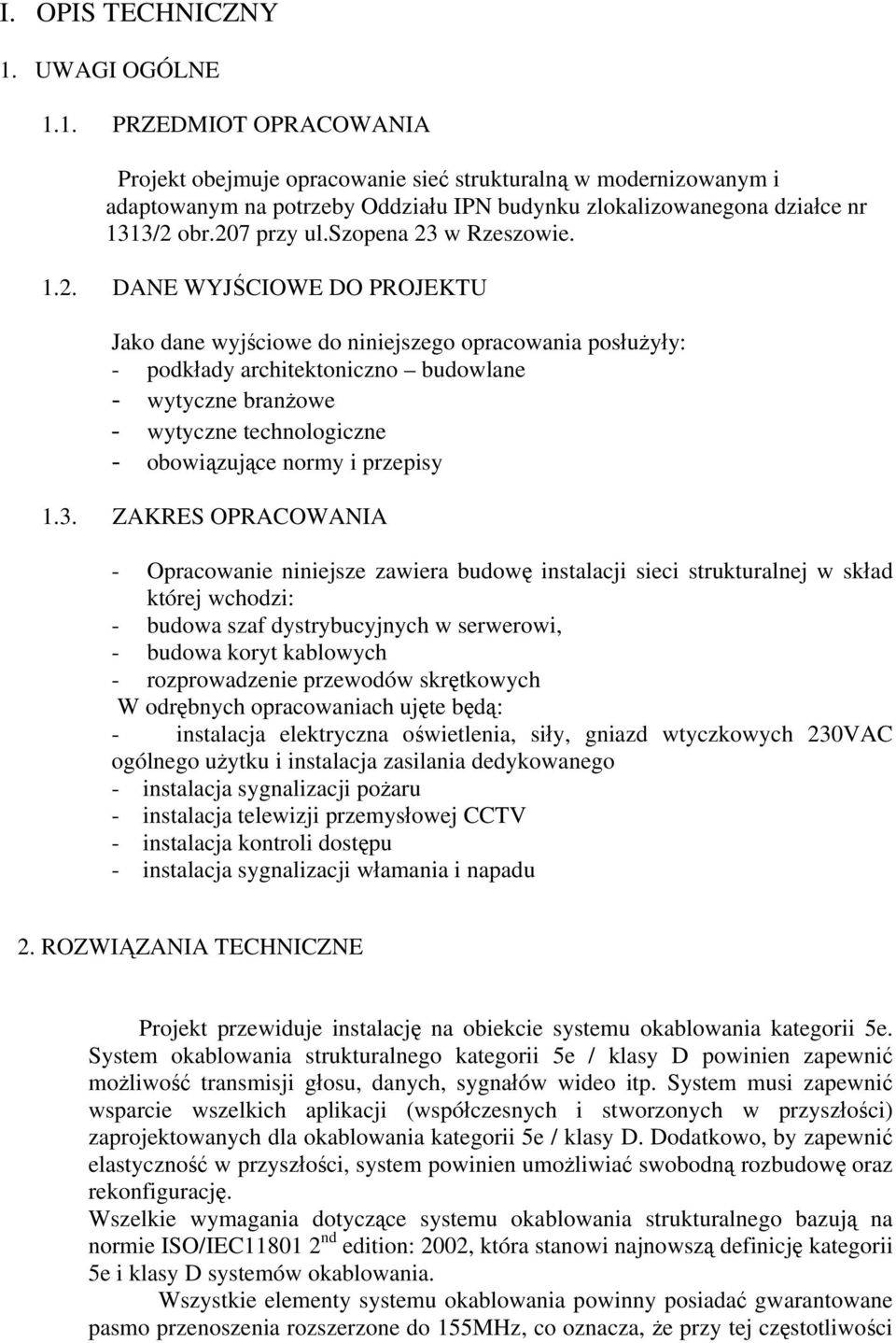 technologiczne - obowiązujące normy i przepisy 1.3.