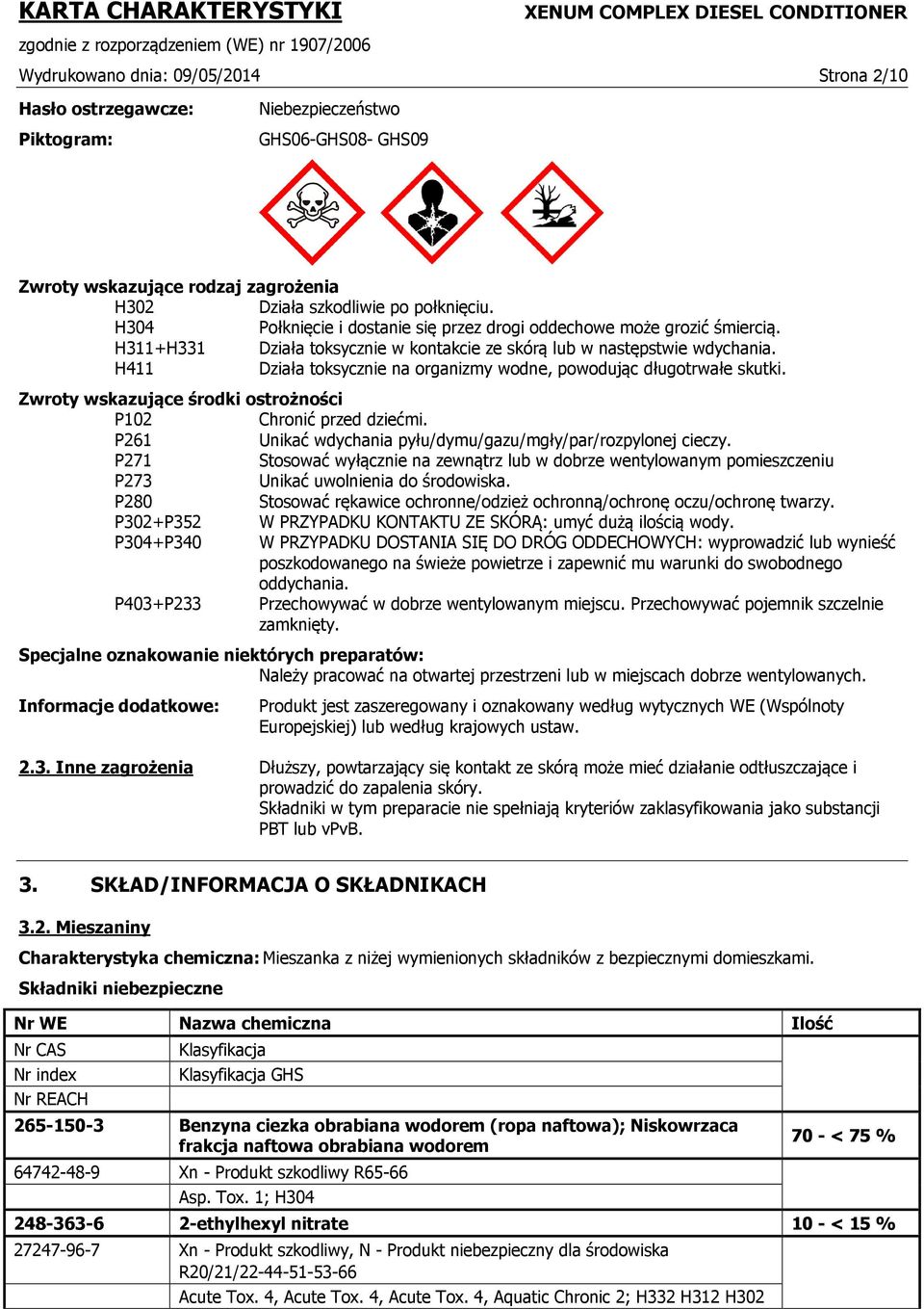 H411 Działa toksycznie na organizmy wodne, powodując długotrwałe skutki. Zwroty wskazujące środki ostrożności P102 Chronić przed dziećmi.