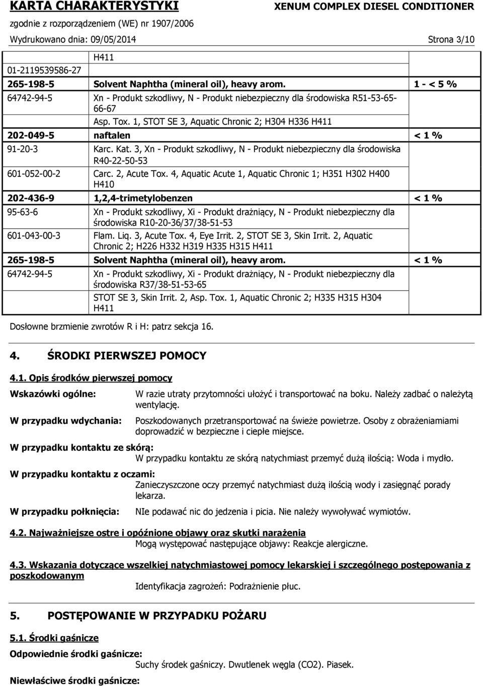 Kat. 3, Xn - Produkt szkodliwy, N - Produkt niebezpieczny dla środowiska R40-22-50-53 601-052-00-2 Carc. 2, Acute Tox.