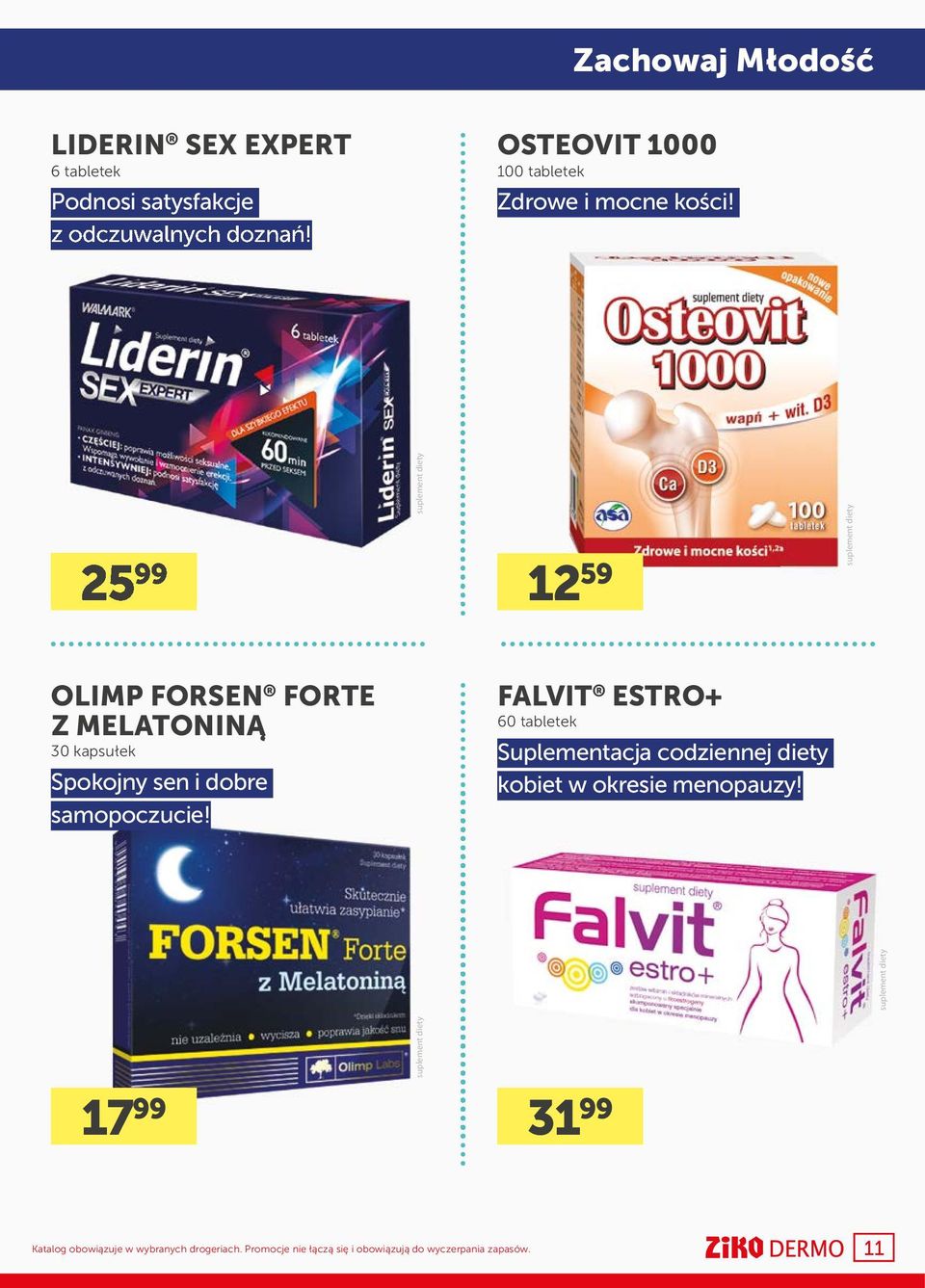 25 99 12 59 OLIMP FORSEN FORTE Z MELATONINĄ 30 kapsułek Spokojny sen i dobre samopoczucie!