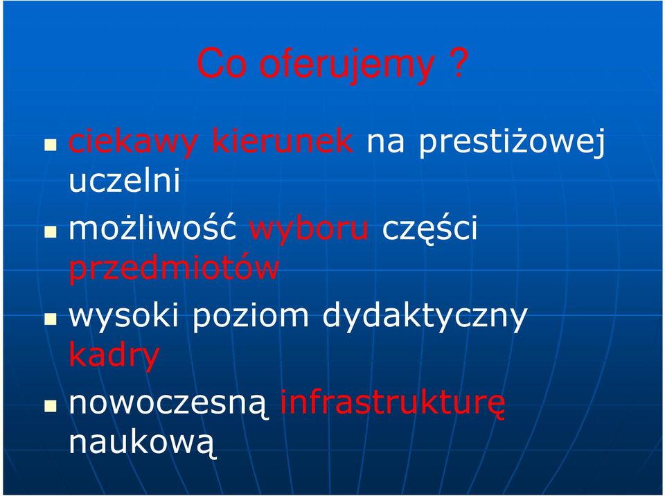 uczelni możliwość wyboru części