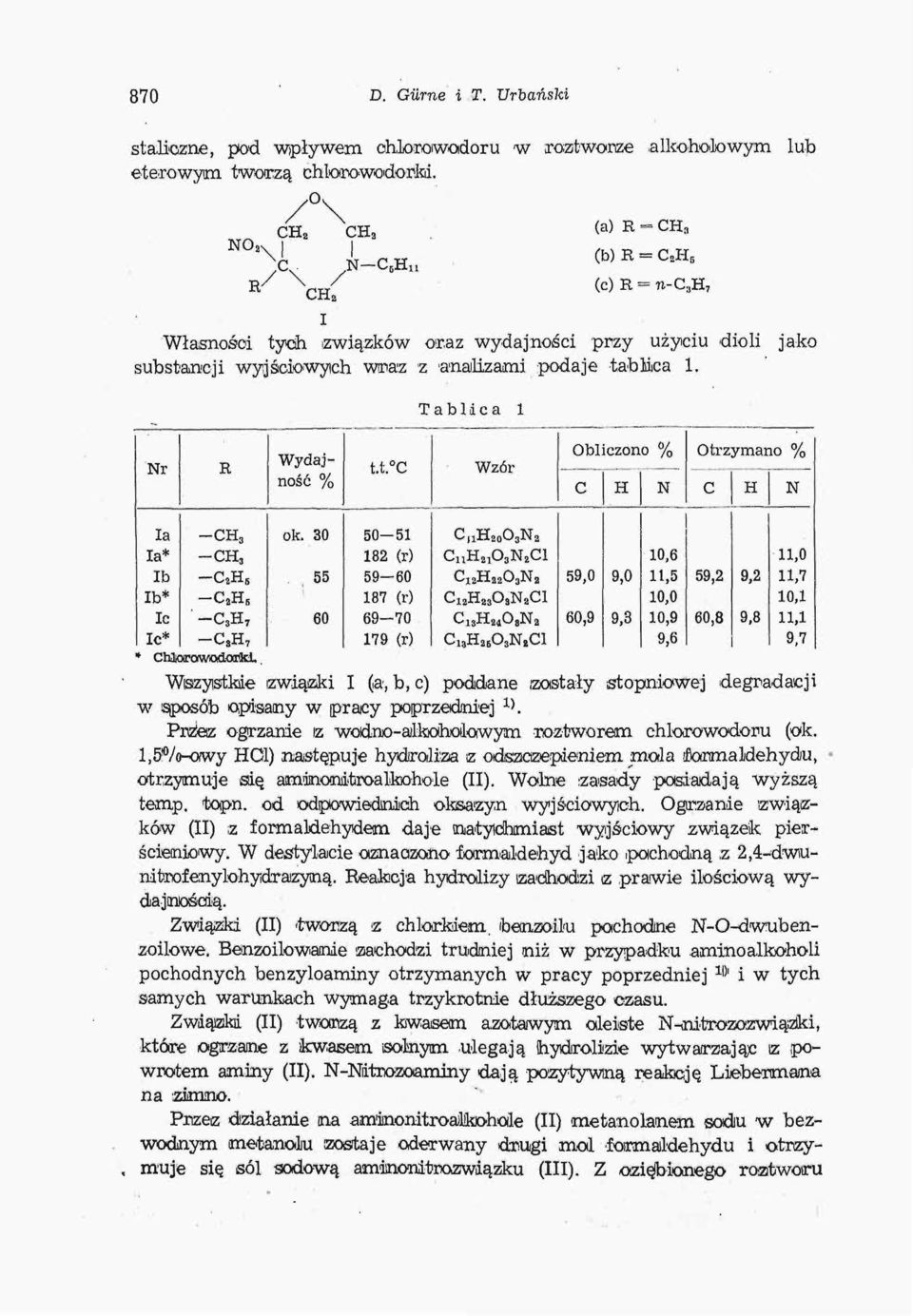 Tablica 1 Wydajność % w* Obliczono % Otrzymano % la la* Ib Ib* Ic Ic* -CH 3 -CH 3 C 2 -C 2 H 6 -C 3 -C S * CUiofawiodCKrild. ok.