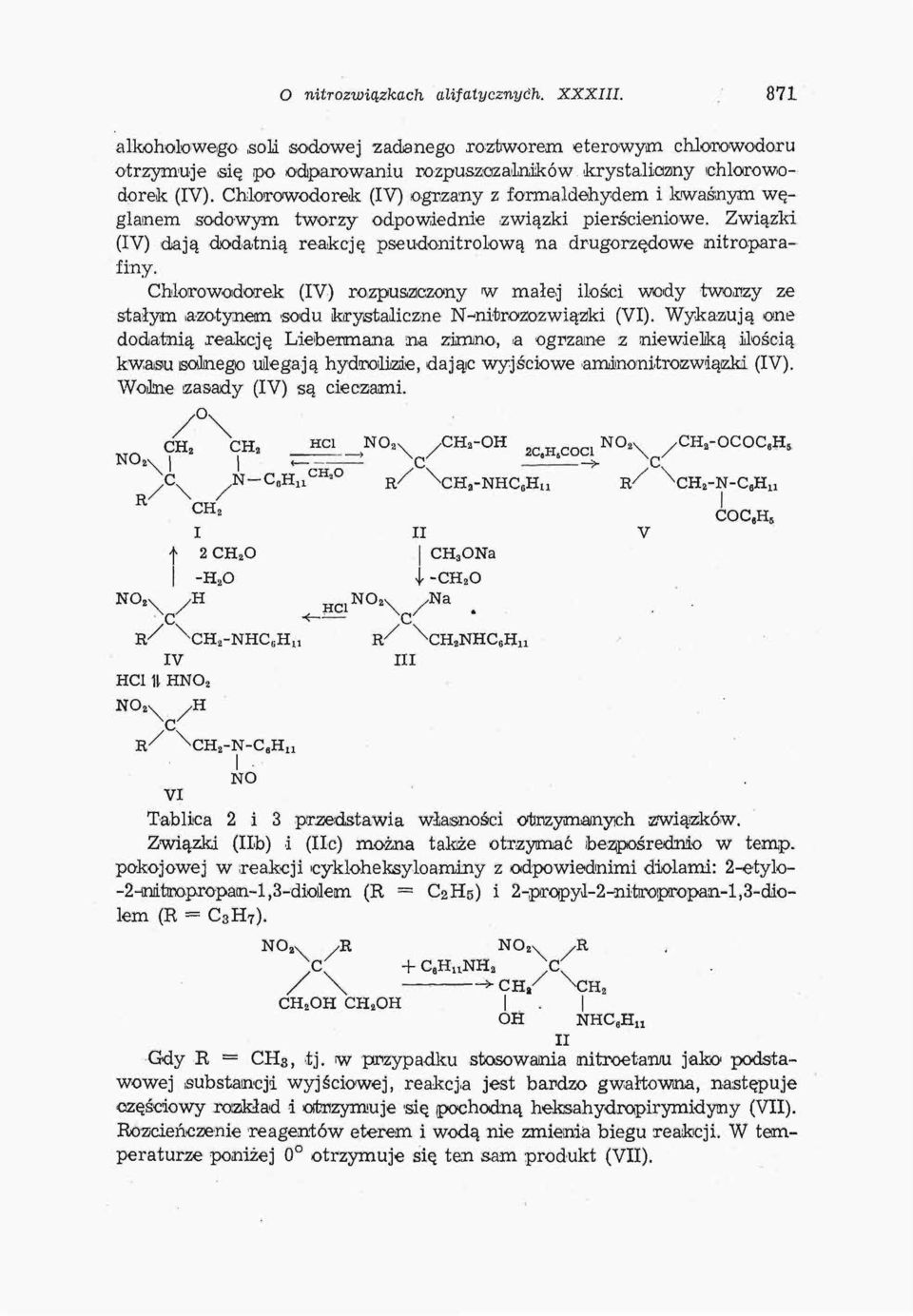 Chlorowodorek (IV) rozpuszczony w małej ilości wody -twórczy ze stałym azotynem sodu krystaliczne N-nitrozozwiązki (VI).