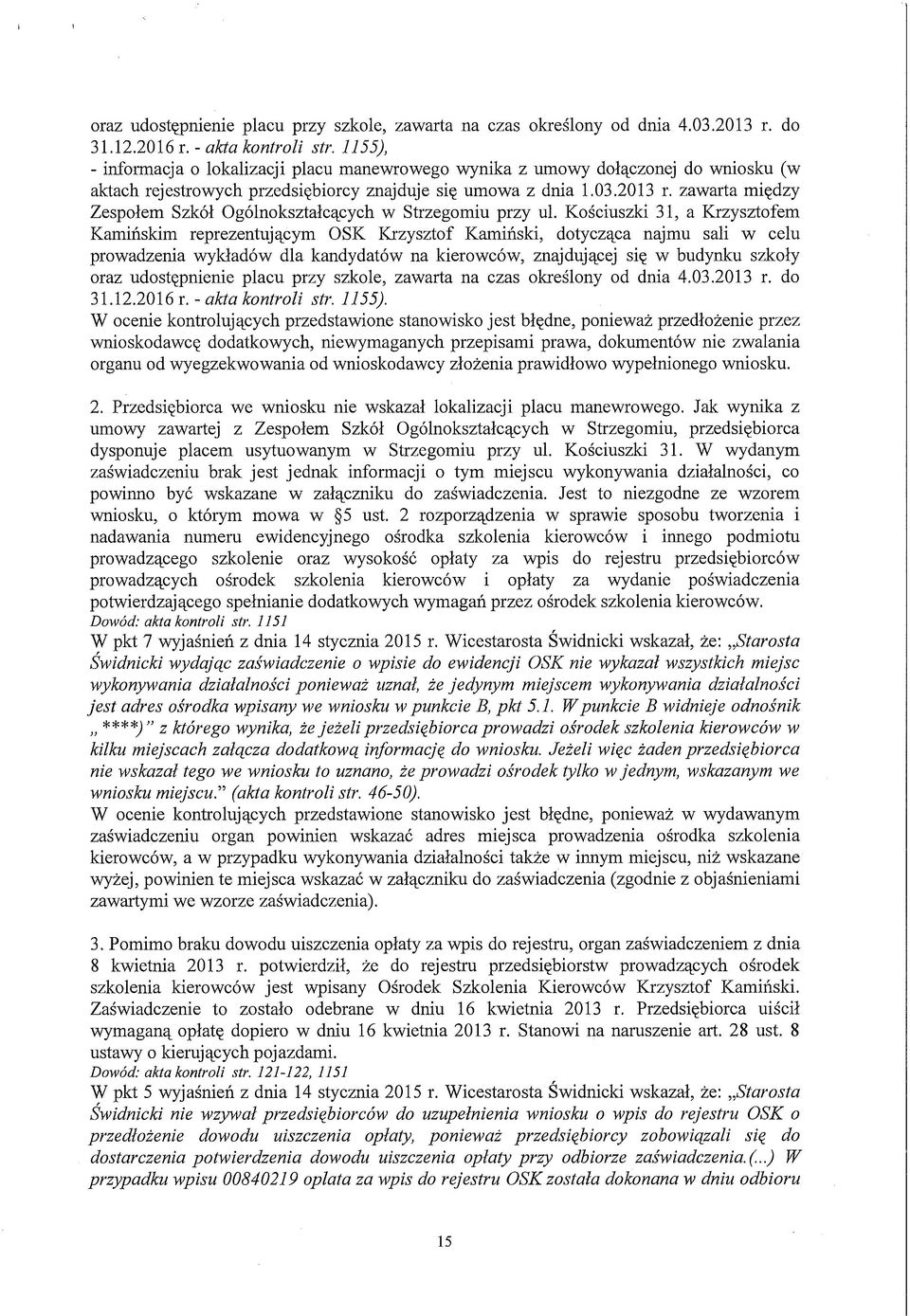 zawarta między Zespołem Szkół Ogólnokształcących w Strzegomiu przy ul.