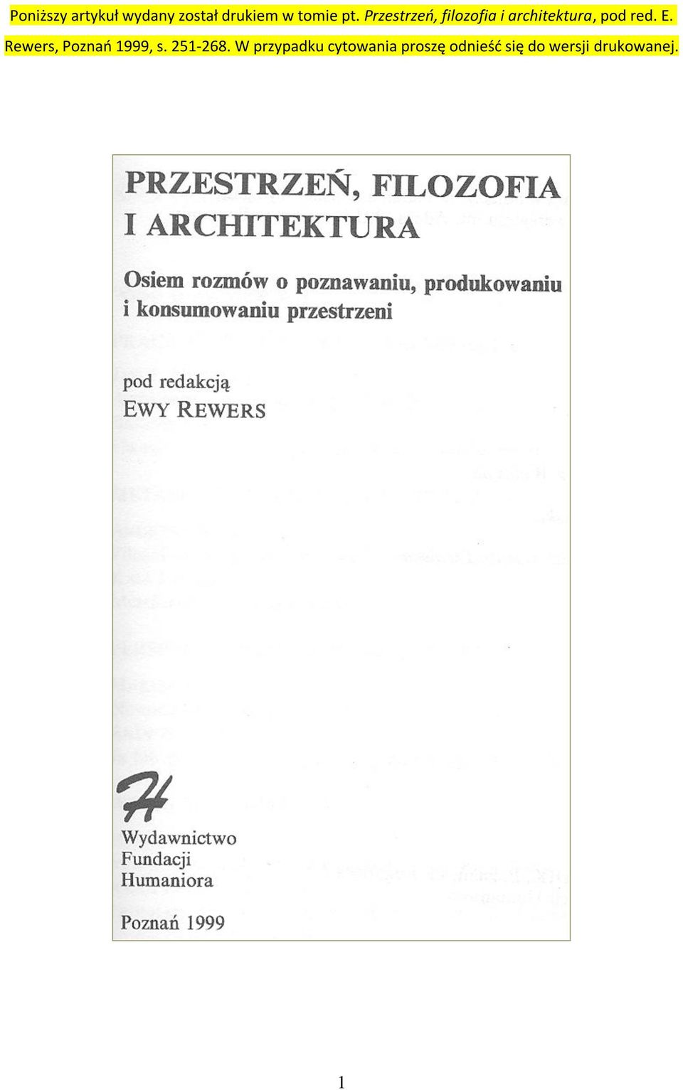 Rewers, Poznań 1999, s. 251-268.