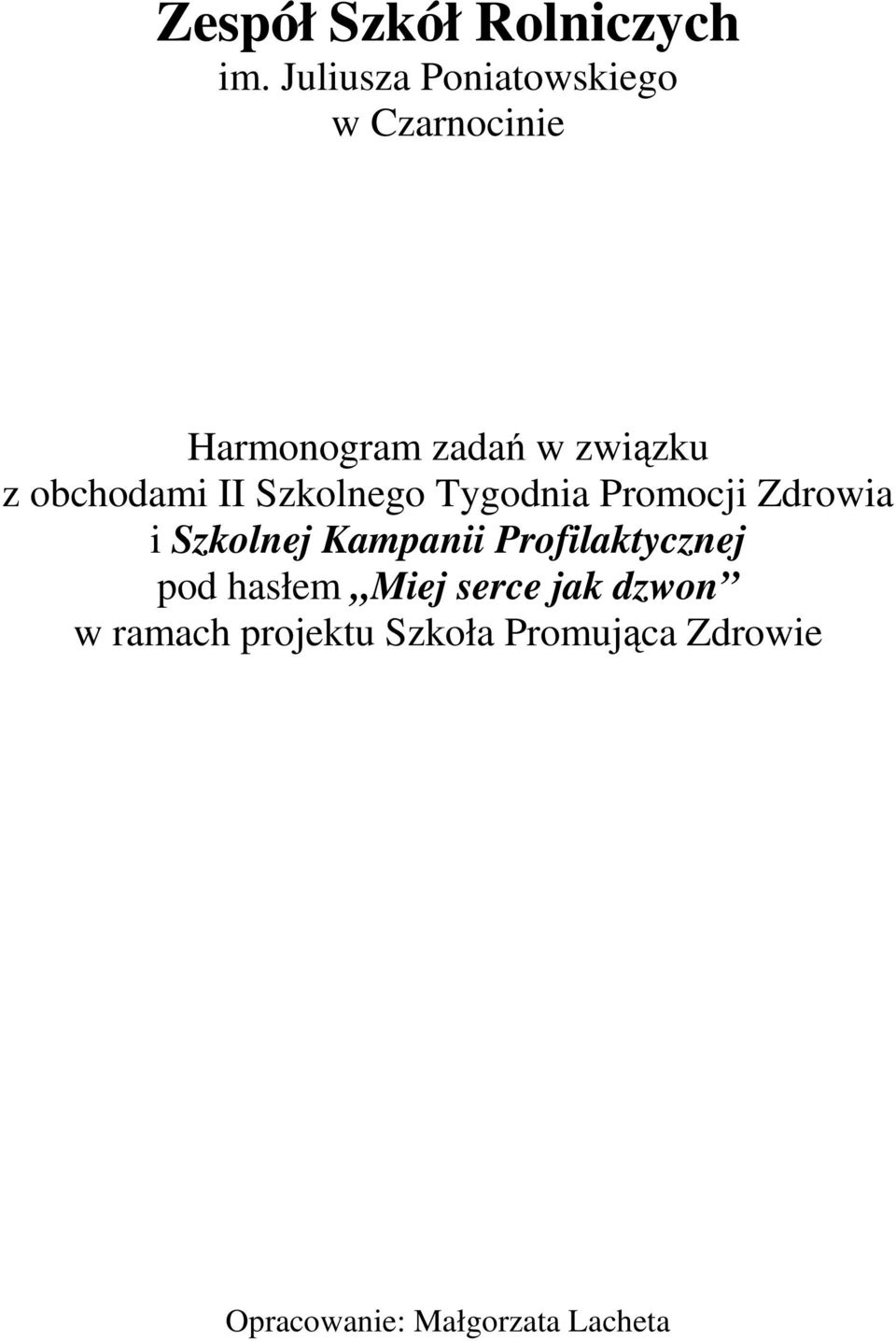 z obchodami II Szkolnego Tygodnia Promocji Zdrowia i Szkolnej