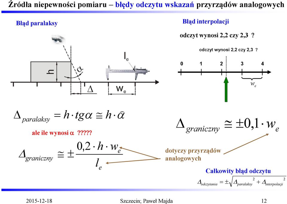 0 paralaksy h tg h ale ile wynosi a?