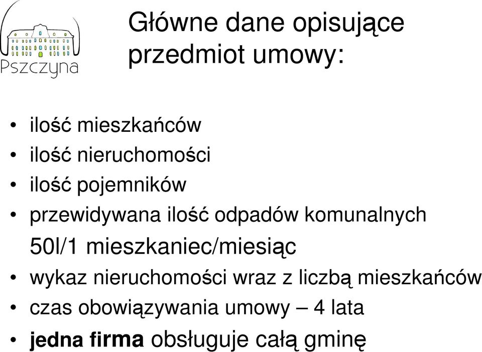 komunalnych 50l/1 mieszkaniec/miesiąc wykaz nieruchomości wraz z