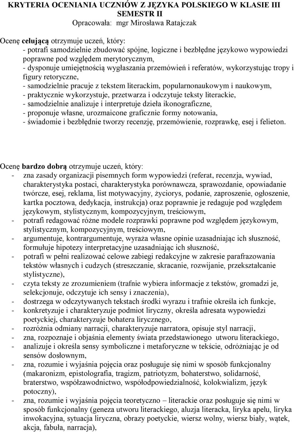 tekstem literackim, popularnonaukowym i naukowym, - praktycznie wykorzystuje, przetwarza i odczytuje teksty literackie, - samodzielnie analizuje i interpretuje dzieła ikonograficzne, - proponuje