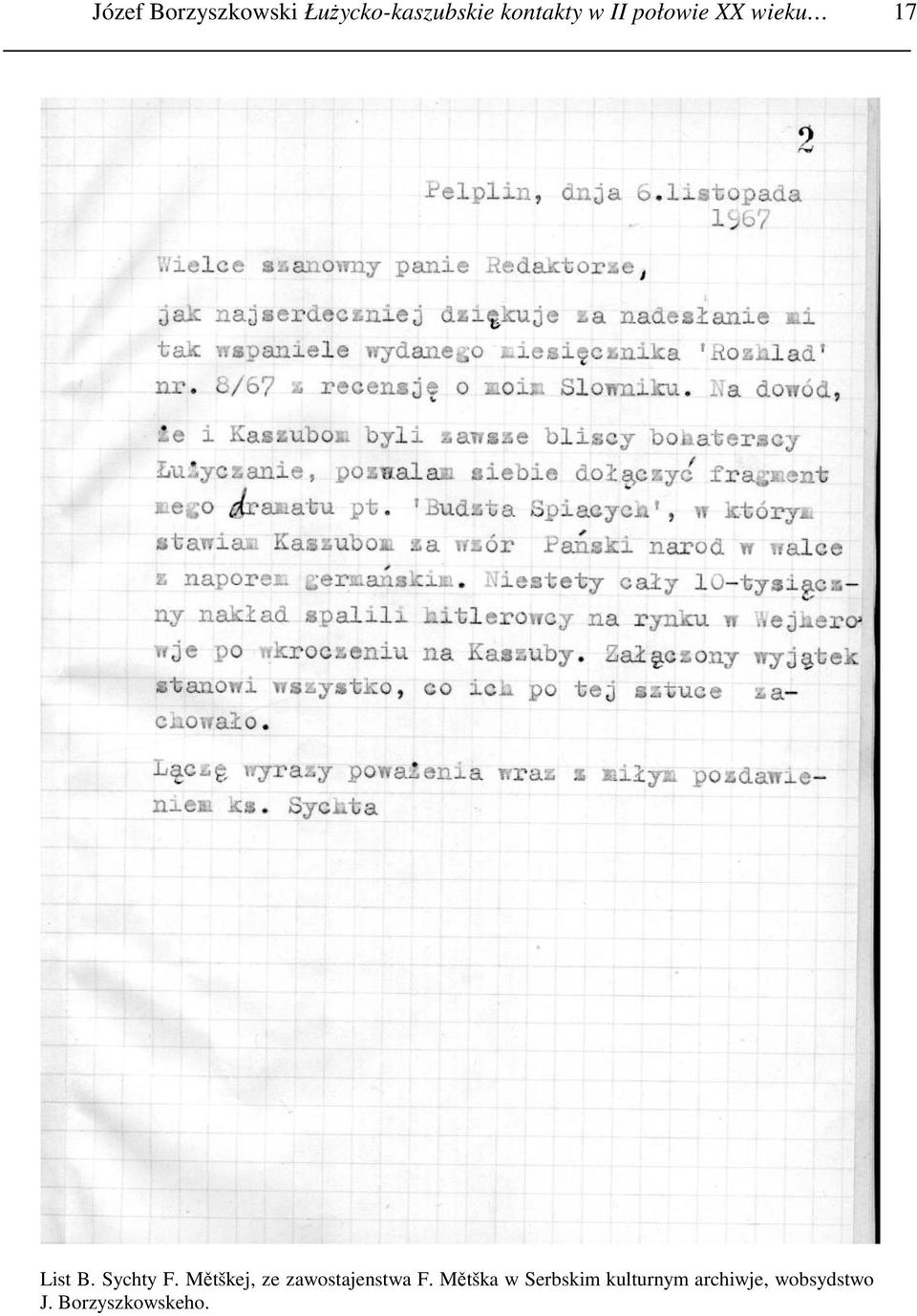 Mětškej, ze zawostajenstwa F.