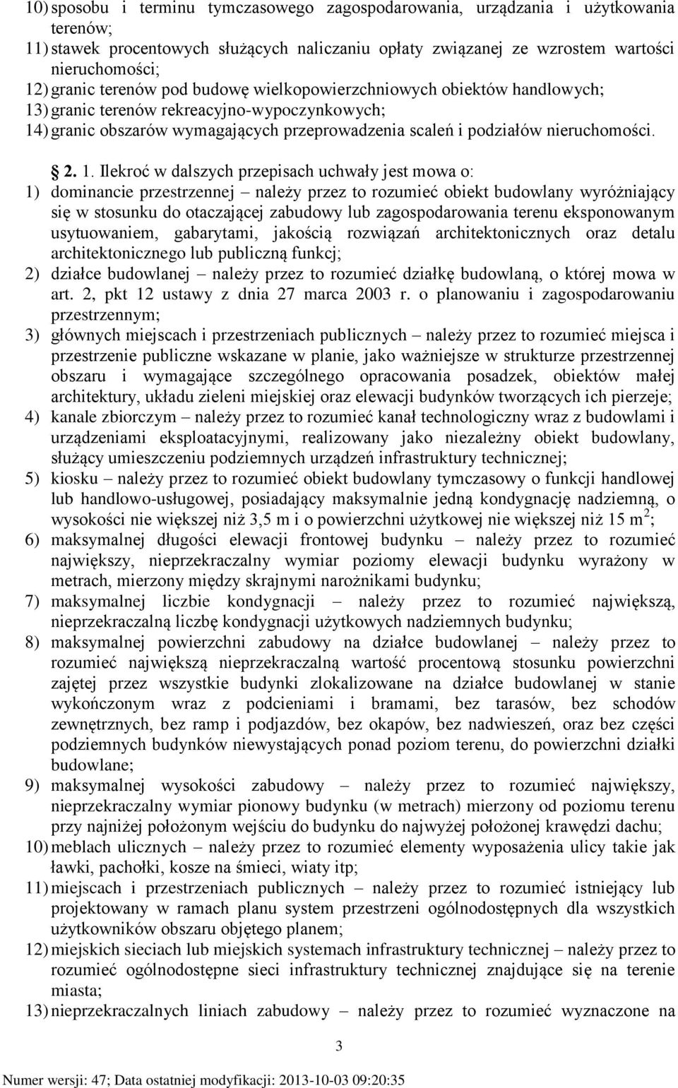 ) granic terenów rekreacyjno-wypoczynkowych; 14