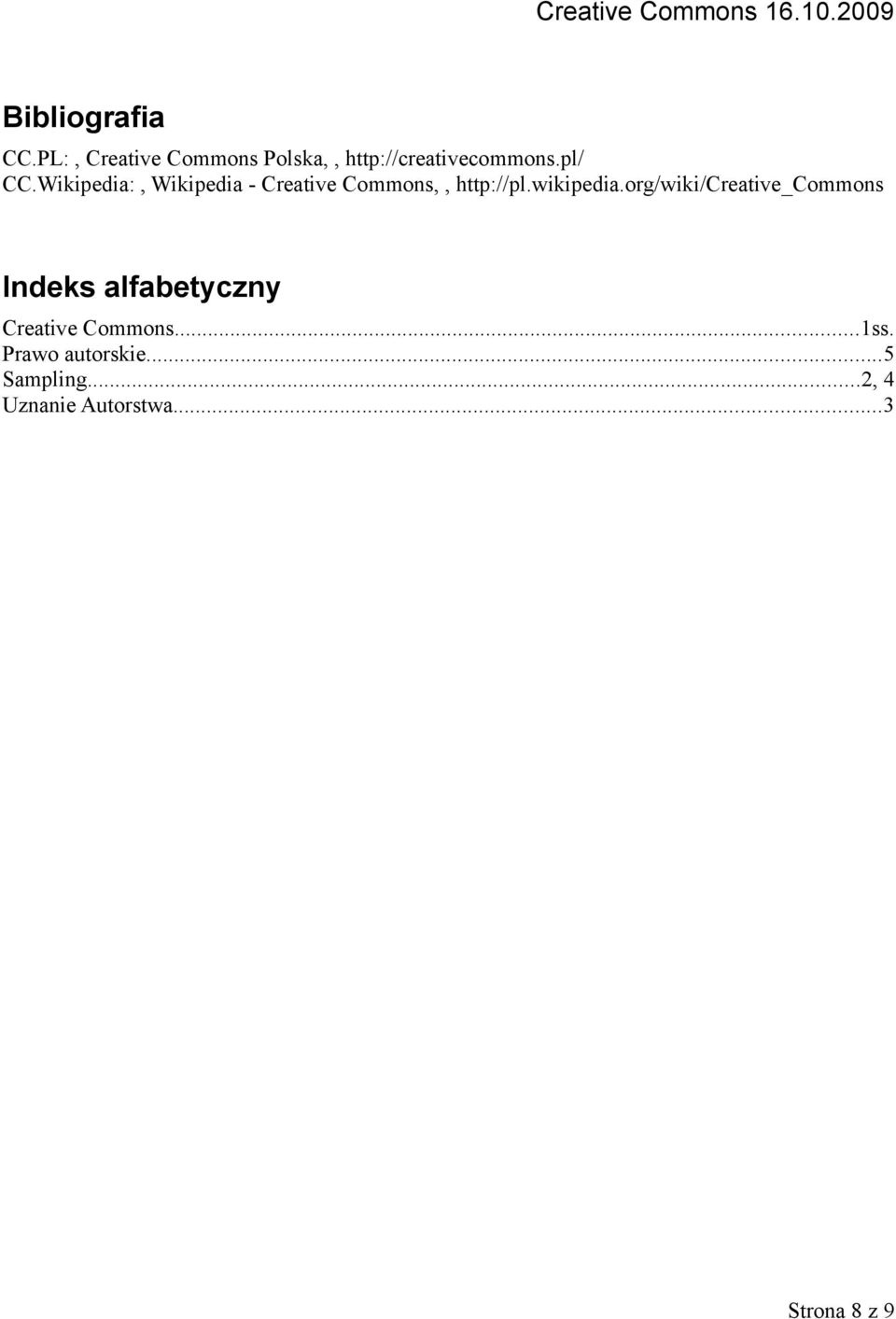 org/wiki/creative_commons Indeks alfabetyczny Creative Commons...1ss.