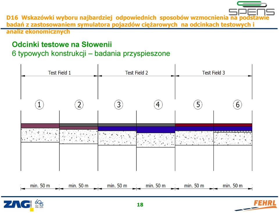 pojazdów ciężarowych na odcinkach testowych i analiz