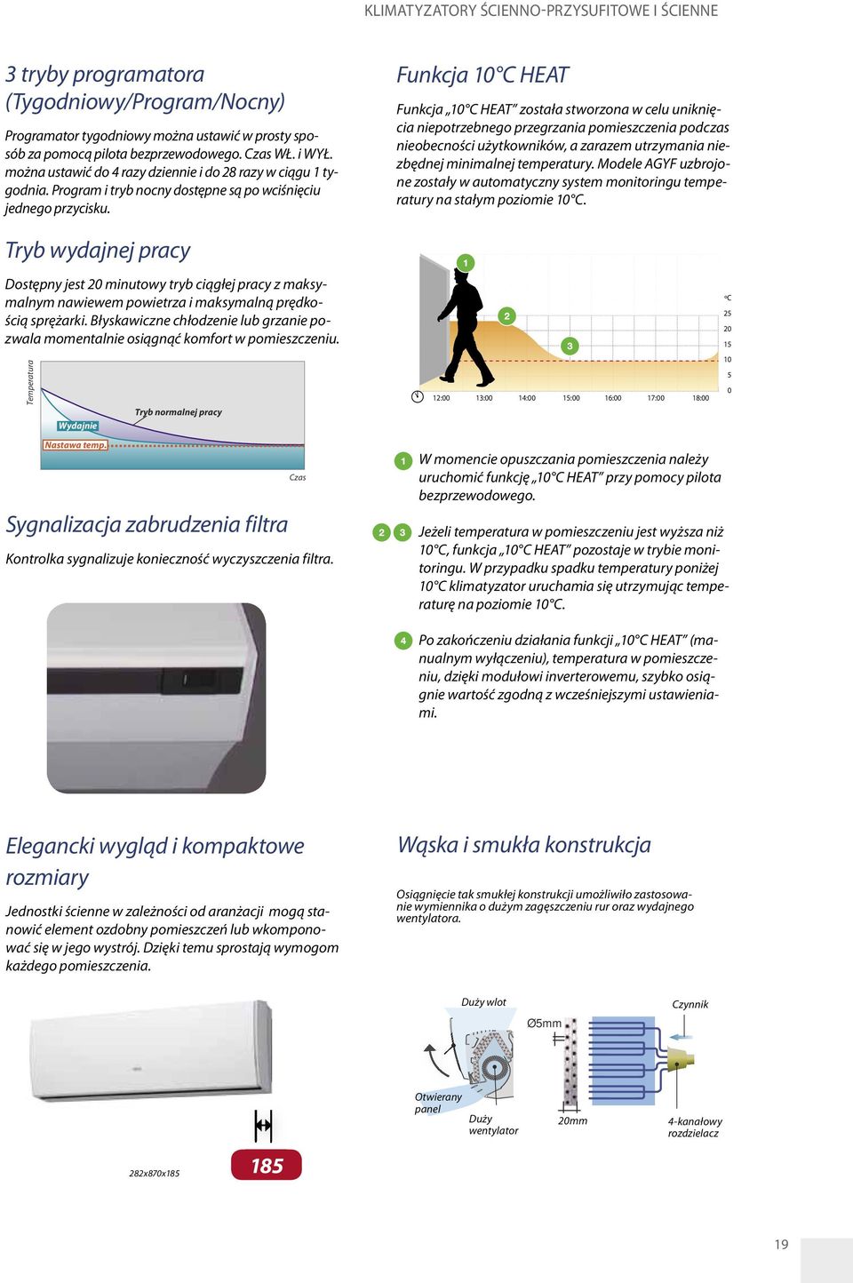 Funkcja 10 C HEAT Funkcja 10 C HEAT została stworzona w celu uniknięcia niepotrzebnego przegrzania pomieszczenia podczas nieobecności użytkowników, a zarazem utrzymania niezbędnej minimalnej