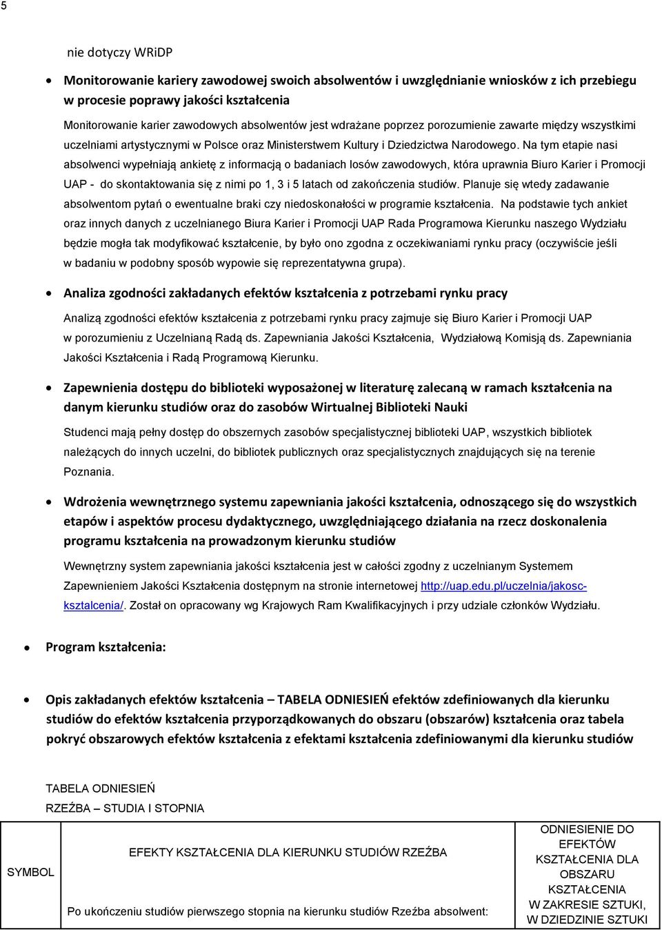 Na tym etapie nasi absolwenci wypełniają ankietę z informacją o badaniach losów zawodowych, która uprawnia Biuro Karier i Promocji UAP - do skontaktowania się z nimi po 1, 3 i 5 latach od zakończenia