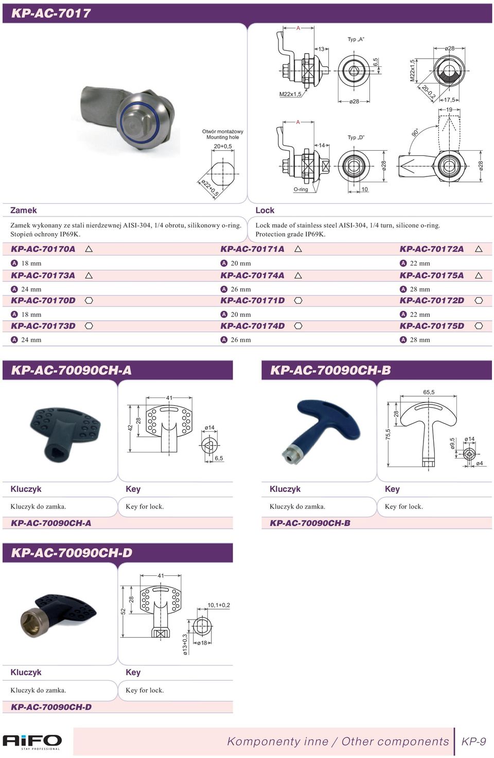 KP-C-70170 18 mm KP-C-70173 24 mm KP-C-70170D 18 mm KP-C-70173D 24 mm KP-C-70171 20 mm KP-C-70174 26 mm KP-C-70171D 20 mm KP-C-70174D 26 mm KP-C-70172 22 mm KP-C-70175 28 mm KP-C-70172D 22 mm