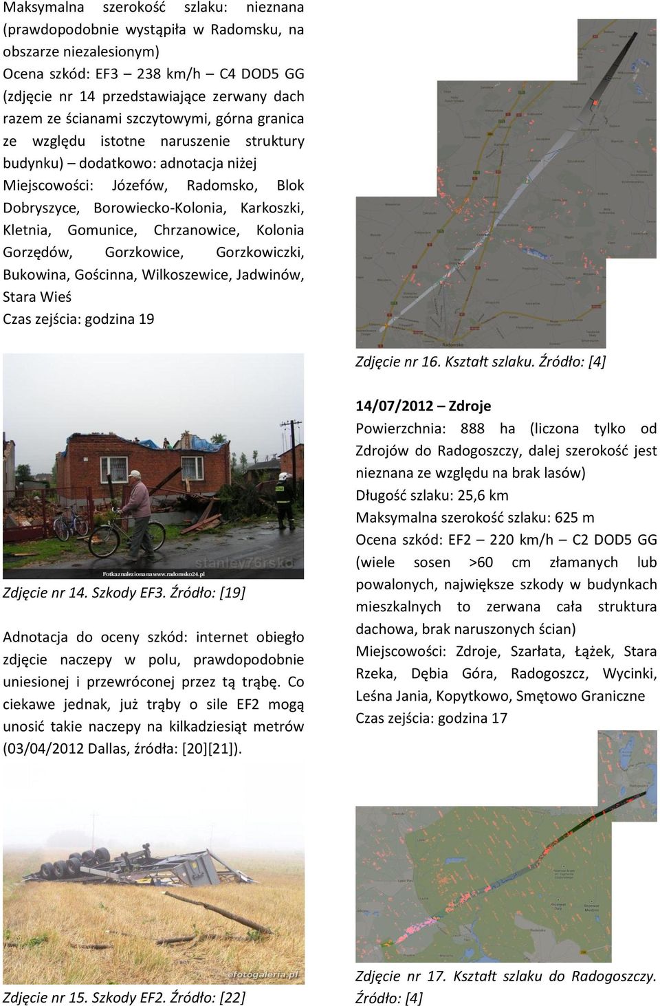 Kletnia, Gomunice, Chrzanowice, Kolonia Gorzędów, Gorzkowice, Gorzkowiczki, Bukowina, Gościnna, Wilkoszewice, Jadwinów, Stara Wieś Czas zejścia: godzina 19 Zdjęcie nr 16. Kształt szlaku.