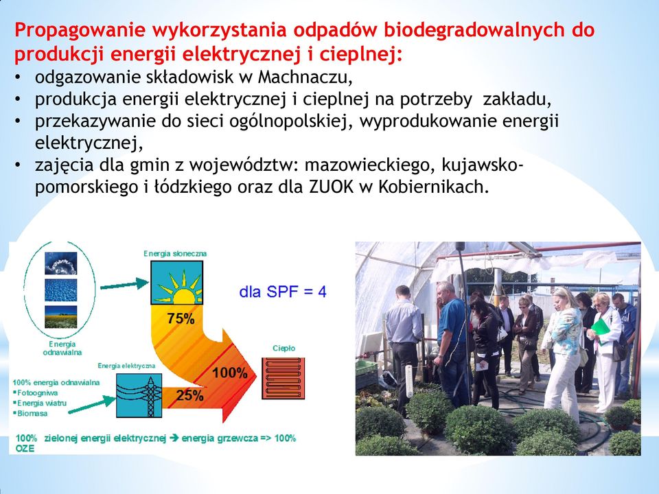 potrzeby zakładu, przekazywanie do sieci ogólnopolskiej, wyprodukowanie energii elektrycznej,