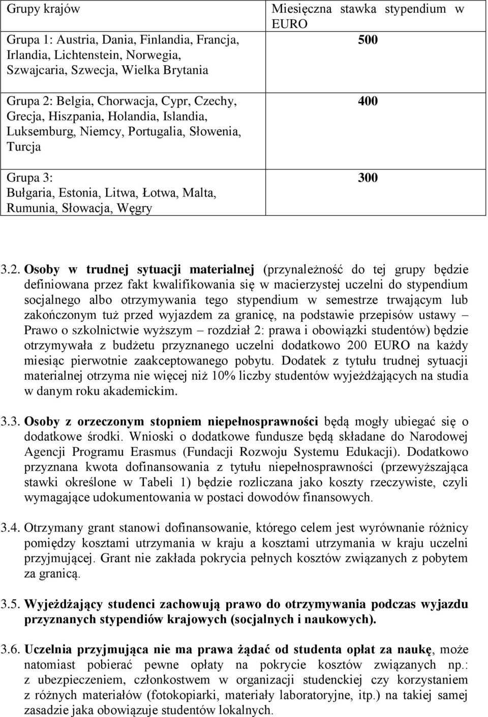 Osoby w trudnej sytuacji materialnej (przynależność do tej grupy będzie definiowana przez fakt kwalifikowania się w macierzystej uczelni do stypendium socjalnego albo otrzymywania tego stypendium w