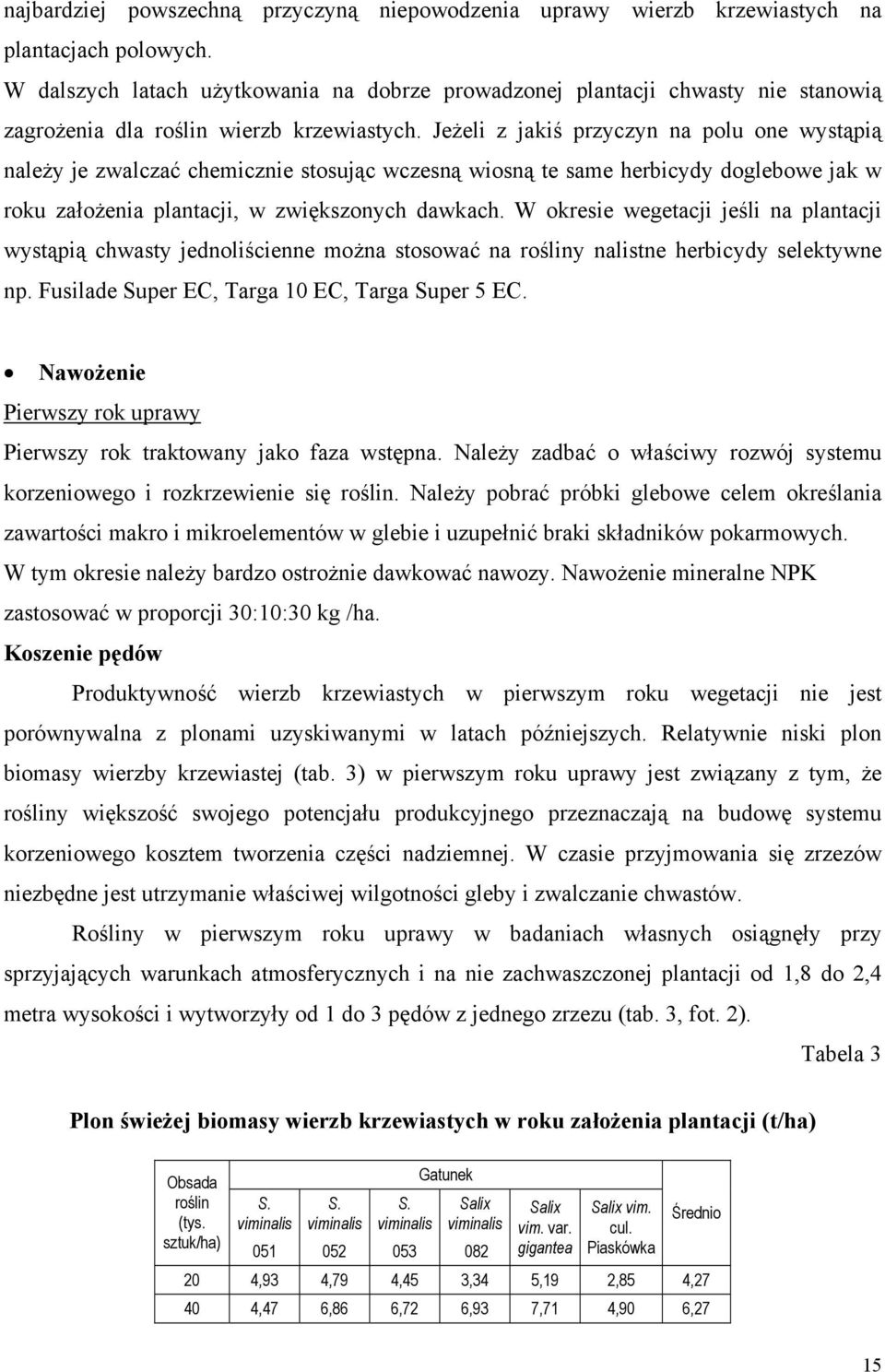 Jeżeli z jakiś przyczyn na polu one wystąpią należy je zwalczać chemicznie stosując wczesną wiosną te same herbicydy doglebowe jak w roku założenia plantacji, w zwiększonych dawkach.