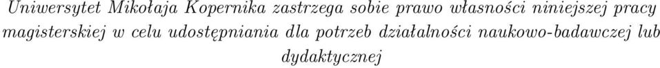 magisterskiej w celu udostępniania dla