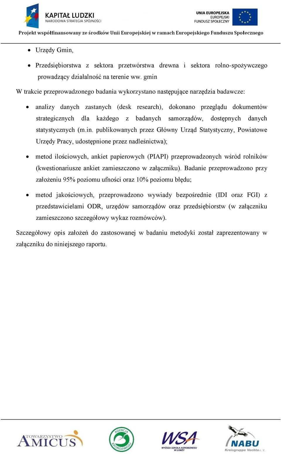 samorządów, dostępnych danych statystycznych (m.in.
