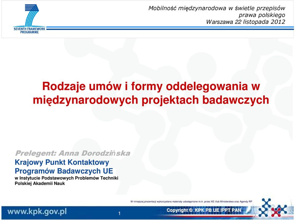 Kontaktowy Programów Badawczych UE w Instytucie Podstawowych Problemów Techniki Polskiej Akademii Nauk W