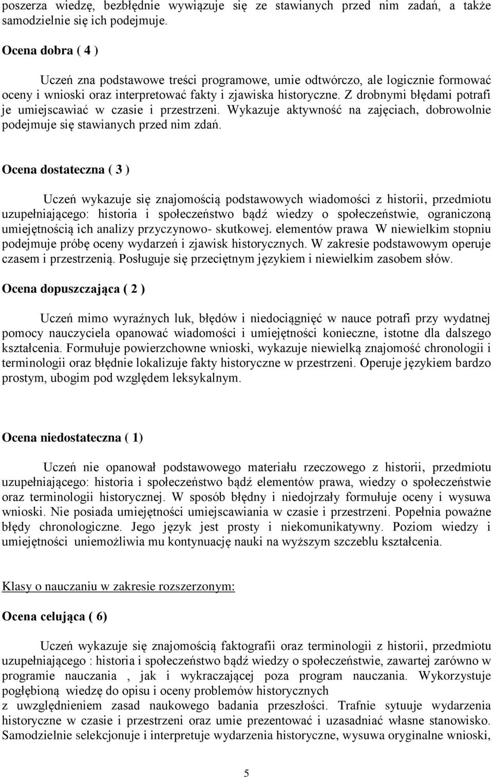 Z drobnymi błędami potrafi je umiejscawiać w czasie i przestrzeni. Wykazuje aktywność na zajęciach, dobrowolnie podejmuje się stawianych przed nim zdań.