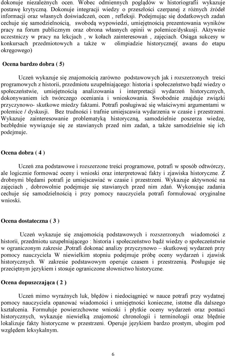 Podejmując się dodatkowych zadań cechuje się samodzielnością, swobodą wypowiedzi, umiejętnością prezentowania wyników pracy na forum publicznym oraz obrona własnych opinii w polemice/dyskusji.