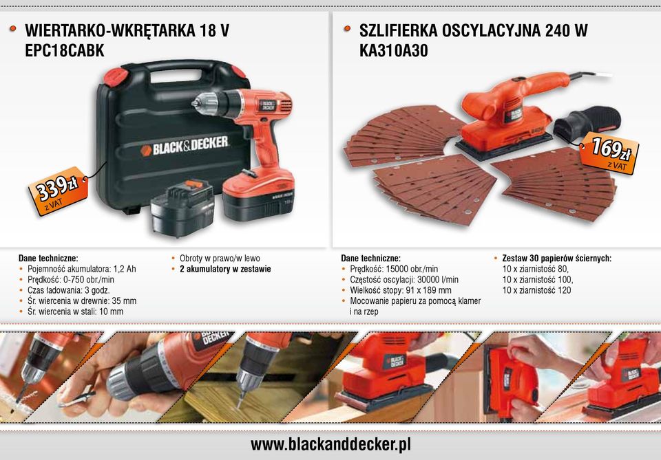 wiercenia w stali: 10 mm Obroty w prawo/w lewo 2 akumulatory w zestawie Prędkość: 15000 obr.