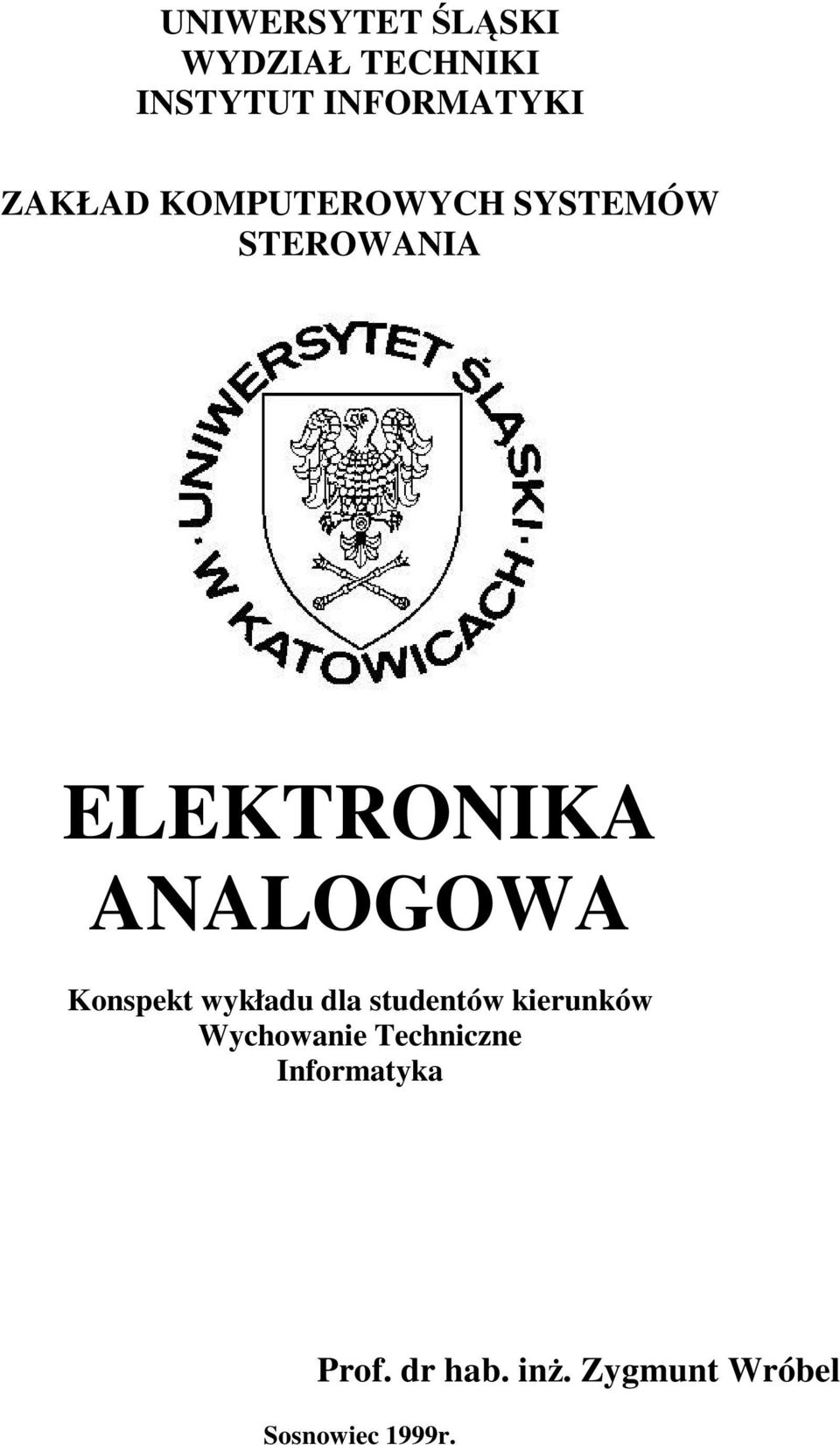 Konspekt wykładu dla studentów kierunków Wychowanie
