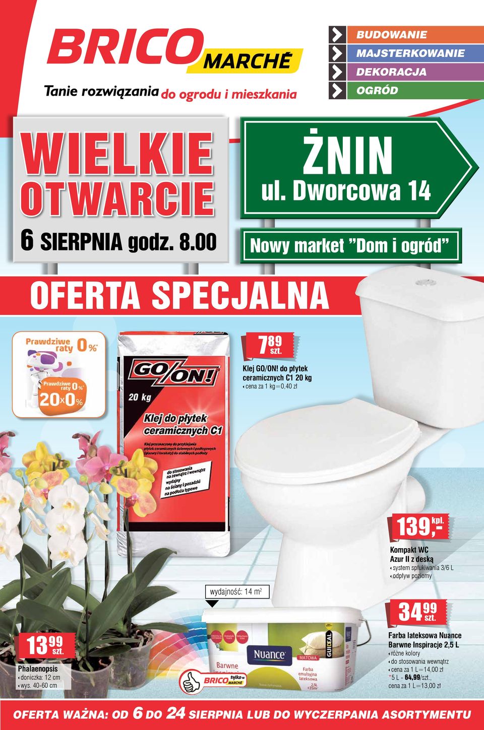 do płytek ceramicznych C1 0 kg cena za 1 kg=0,40 zł 13 Phalaenopsis doniczka: 1 cm wys.