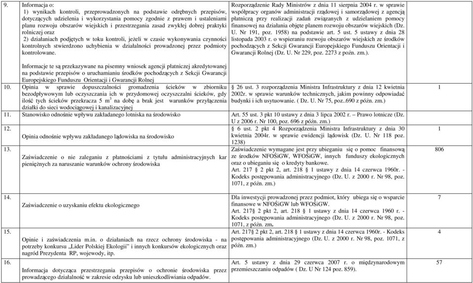 prowadzonej przez podmioty kontrolowane. Rozporządzenie Rady Ministrów z dnia sierpnia 2004 r.