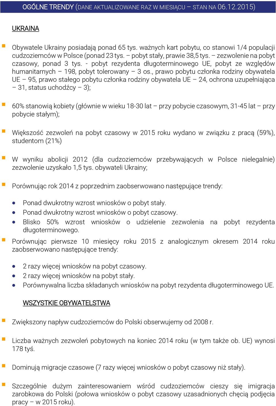 - pobyt rezydenta długoterminowego UE, pobyt ze względów humanitarnych 198, pobyt tolerowany 3 os.