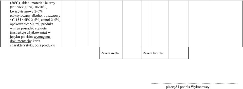 produkt winien posiadać etykietę (instrukcje użytkowania) w języku polskim,wymagana