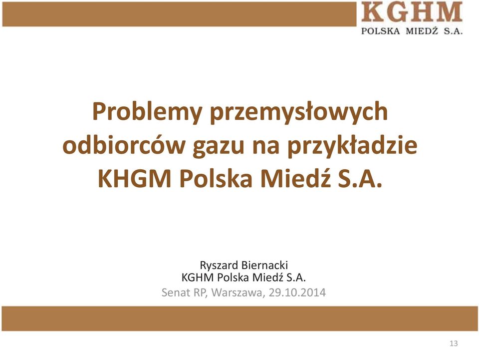 Ryszard Biernacki KGHM Polska Miedź S.