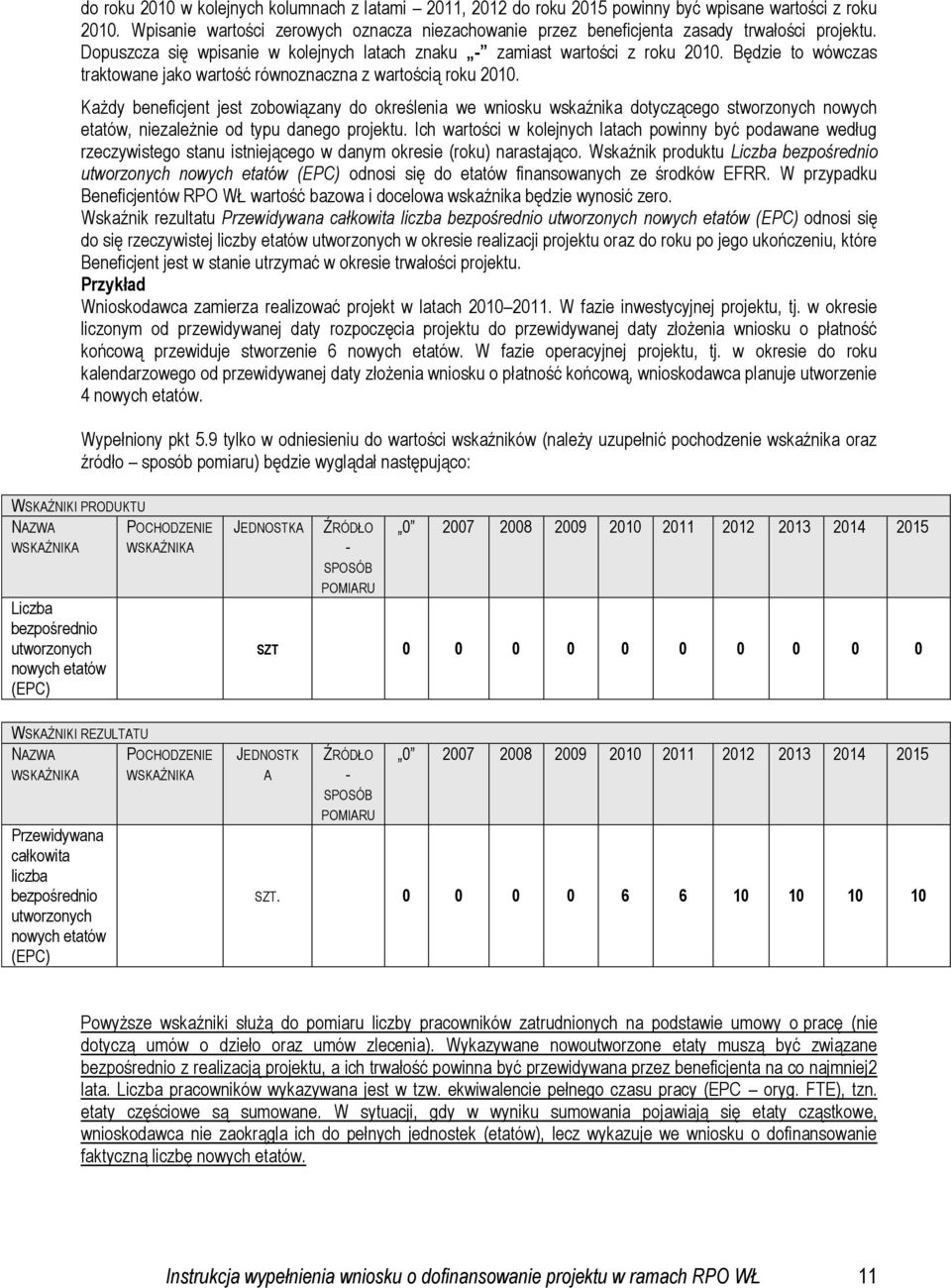 Będzie to wówczas traktowane jako wartość równoznaczna z wartością roku 2010.
