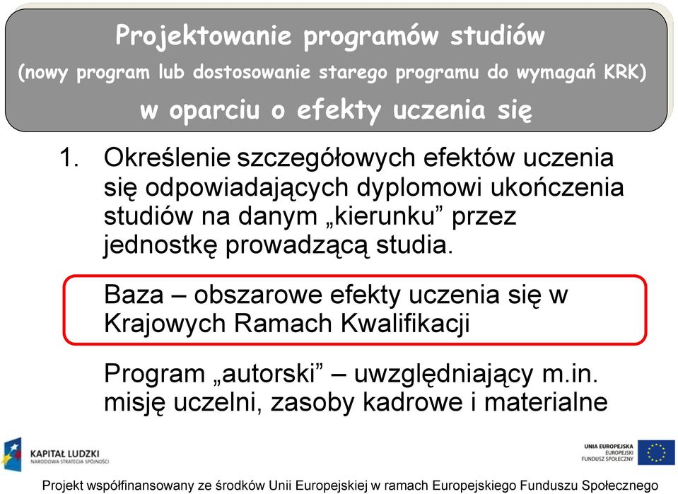 Określenie szczegółowych efektów uczenia się odpowiadających dyplomowi ukończenia studiów na danym