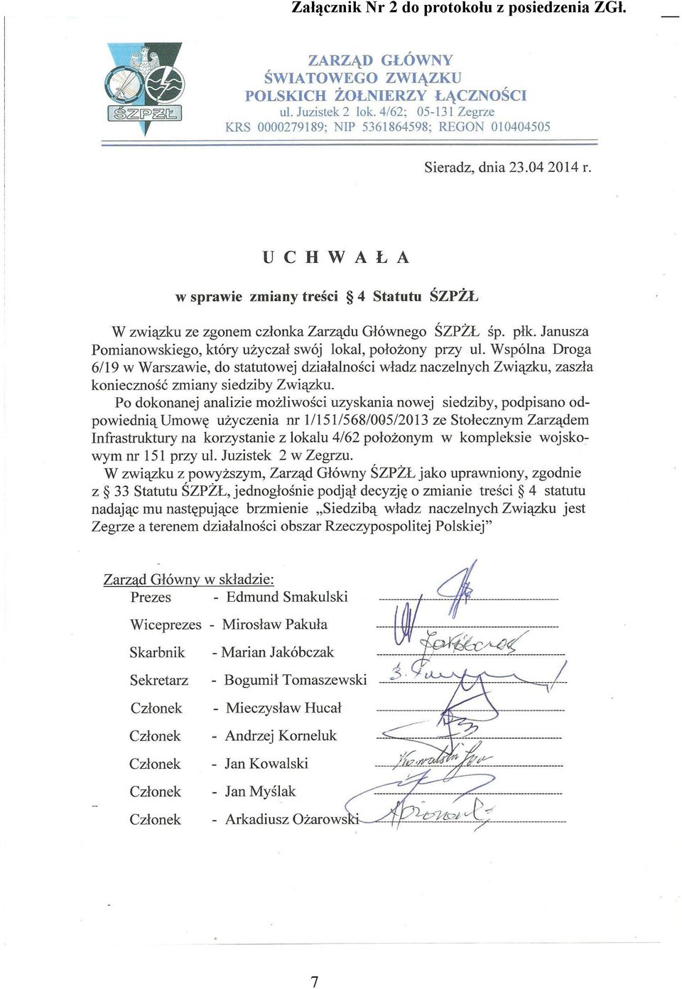 protokołu z