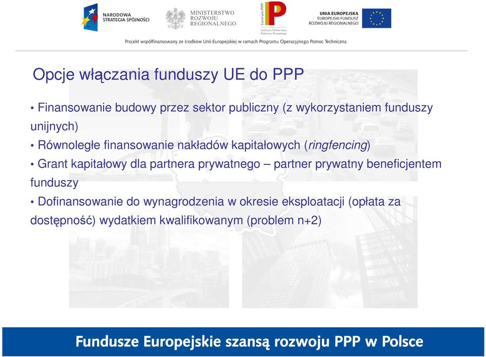 (ringfencing) Grant kapitałowy dla partnera prywatnego partner prywatny beneficjentem