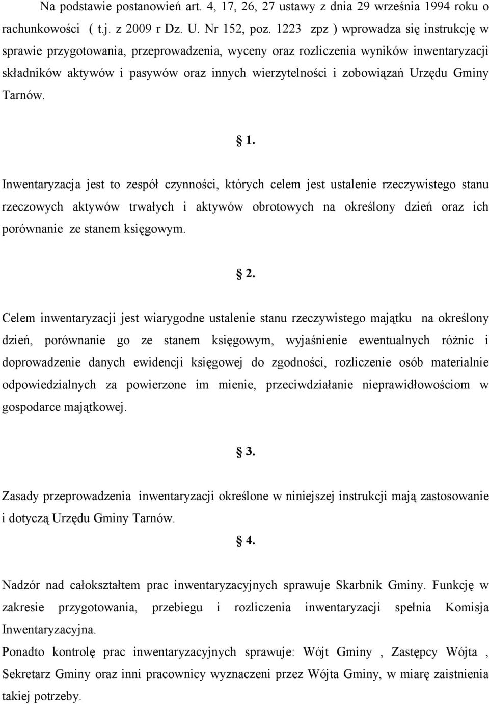 Urzędu Gminy Tarnów. 1.