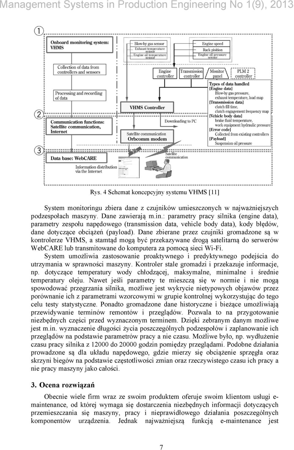 : parametry pracy silnika (engine data), parametry zespołu napędowego (transmission data, vehicle body data), kody błędów, dane dotyczące obciążeń (payload).
