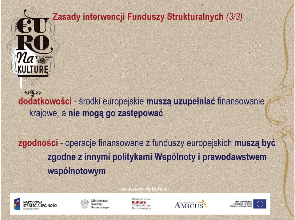 mogą go zastępować zgodności g - operacje p j finansowane z funduszyy